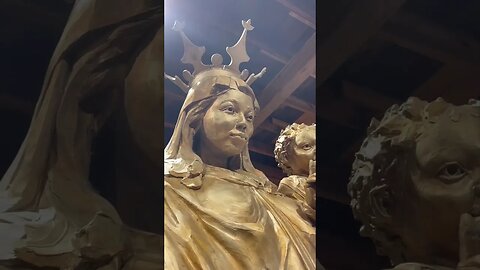 Our Lady of Victory poised for gilding here at Starr Studios Gilding #gold #bronze #motherandchild