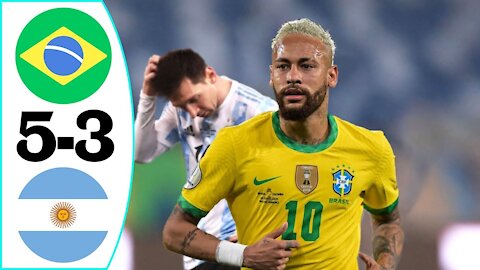 Brazil vs Argentina 5-3 Resumen Y Goles 2021 HD