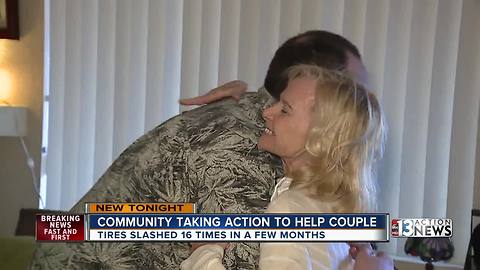 Las Vegas community takes action to help couple terrorized by tire slasher
