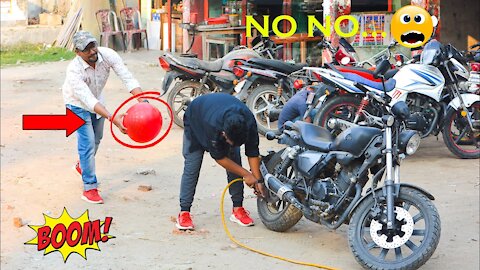 Tire Puncture prank with bursting balloons | Crazy REACTION with bursting balloons! 😂 😂 😂