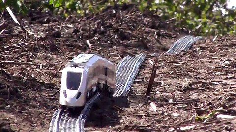 Lego train and the Rusty Abandoned Bulldozer