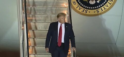 President Donald Trump arrives in Las Vegas