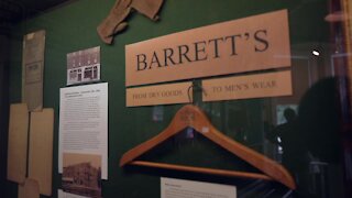 Linda Siciliano made an exhibit about Barrett's clothing store.