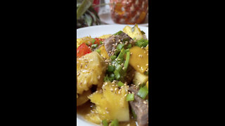 Sauté diced beef and pineapple | Amazing short cooking video | Recipe and food hacks