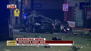 One person killed in crash on Detroit's west side