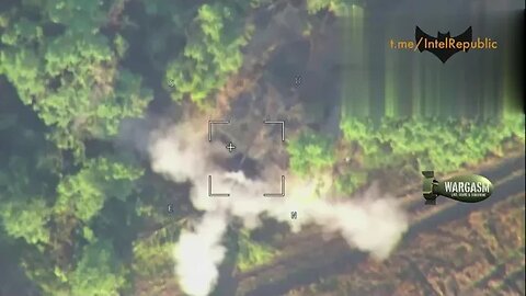 Russian 'Lancet' kamikaze drone hits hidden self-propelled artillery piece