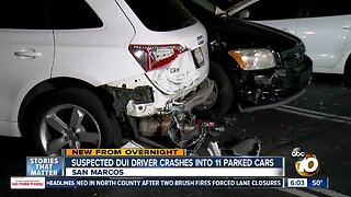 Suspected DUI driver slams into parked vehicles at San Marcos apartment complex, flees scene