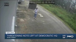 Threat taped to door of democratic headquarters in Jacksonville