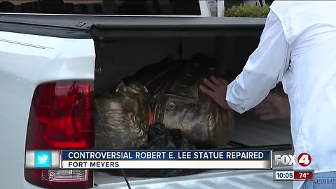 Statue returned to pedestal in Ft. Myers