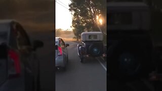 New car vs. antique car Drag race!