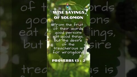 Wise Sayings of Solomon | Proverbs 13:2