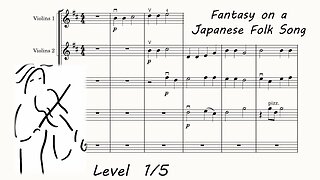 Fantasy on a Japanese Folk Song. Play Along. Music Score for Orchestra. www.SashaViolin.com