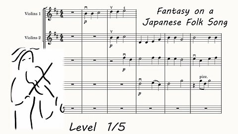 Fantasy on a Japanese Folk Song. Play Along. Music Score for Orchestra. www.SashaViolin.com