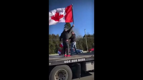 FREEDOM TRUCK DRIVES OVER CENTRE MEDIAN