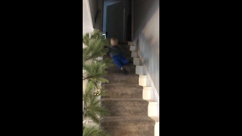 Happy holiday stair slide