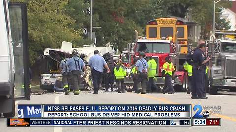 Report: School bus driver hid medical problems during 2016 deadly crash