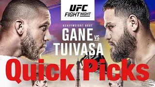 UFC Fight Night Gane Vs Tuivasa Quick Pick Predictions