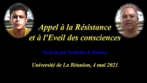 "Appel à la Résistance et à l'Eveil des consciences" - Tatiana & Ludivine - La Réunion, 4 mai 2021