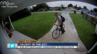 Lakeland man uses Ring app to scare off porch pirate