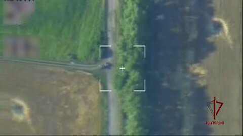 A Russian Orlan-10 drone detects Ukrainian equipment and directs an attack