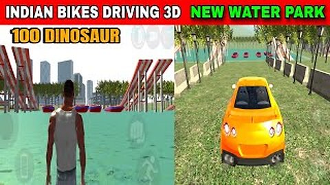 New Water Park 100 Dinosaur | Funny Gameplay Indian Bike Driving 3d 🤣🤣