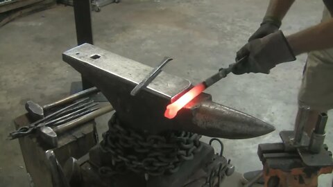 Forging a fire poker