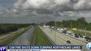 Car fire shuts down Turnpike northbound lanes