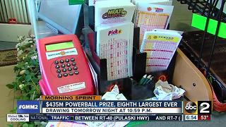 2 - Powerball climbs to $435 million