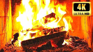 FANTASTIC FIREPLACE 4K 🔥 Best Crackling Fire Sounds & Relaxing Fireplace Ambience 🔥