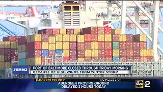 Port of Baltimore Close due to winter storm