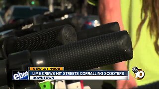 Lime crews hit the streets corralling scooters