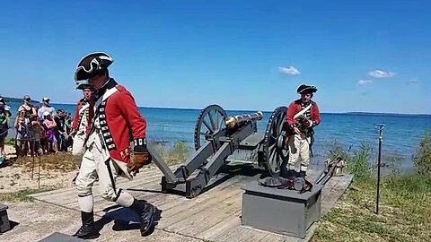 Cannon Firing Demonstration At Fort Mackinaw