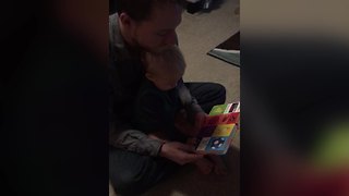 Funny Tot Boy Slams His Head Into The Book