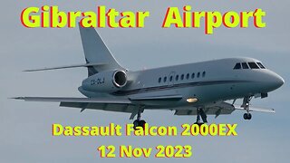 NETJETS EUROPE Dassault Falcon Land:Depart at Gibraltar Airport