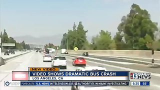 Video shows bus crash on freeway