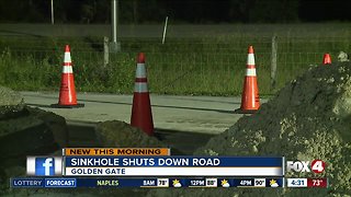Sinkhole has the road shut down in Golden Gate