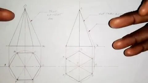 Finding the TRUE LENGTH of Hexagonal Pyramid