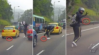 Héroe: Motociclista arriesga su vida para rescatar pequeño gatito