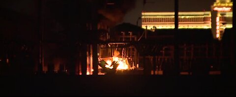 Fire at an electrical substation
