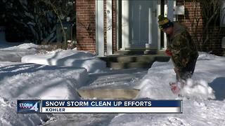 Kohler residents clean up after heavy snowfall