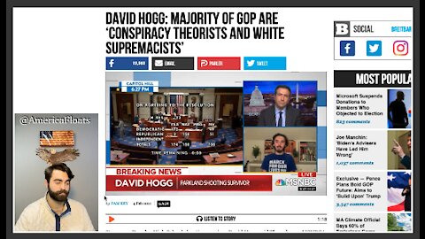 More Blanket Labels For Conservatives, As MSNBC Mouthpiece David Hogg Declares YOU Are A Racist!