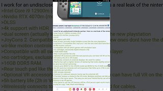 Nintendo switch 2 leaks