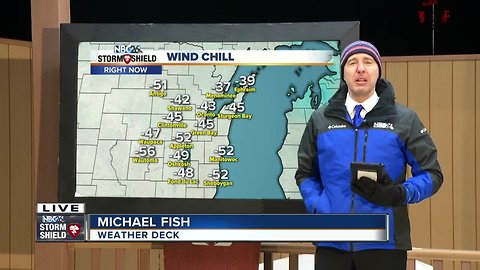 NBC26's Michael Fish on the weather deck in the dangerous wind chills