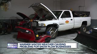 Warmer winter weather causing problems for snow plow businesses