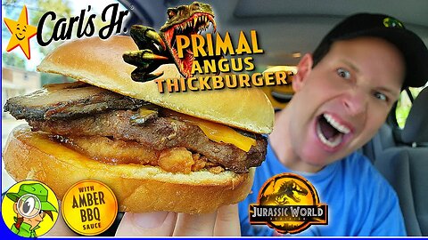 Carl's Jr.® ⭐ PRIMAL ANGUS THICKBURGER™ Review 🍖🍔 Jurassic World Dominion 🦖 Peep THIS Out! 🕵️‍♂️