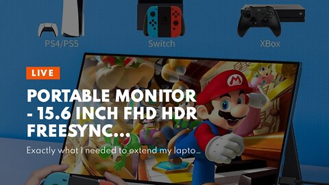 Portable Monitor - 15.6 Inch FHD HDR FreeSync Frameless Eye Care USB-C Computer Display with Ty...