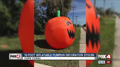 Halloween decorations stolen