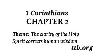 1 Corinthians Chapter 2 (Bible Study)