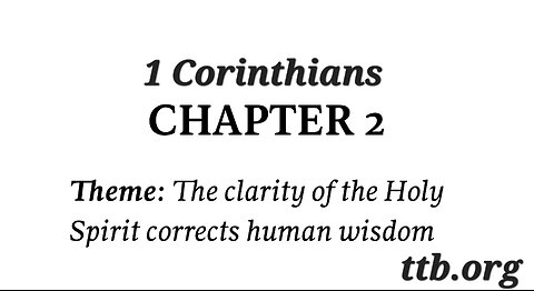 1 Corinthians Chapter 2 (Bible Study)