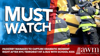 Passerby Manages To Capture Dramatic Moment Right After NYC Terrorist Hit A Bus With School Kids